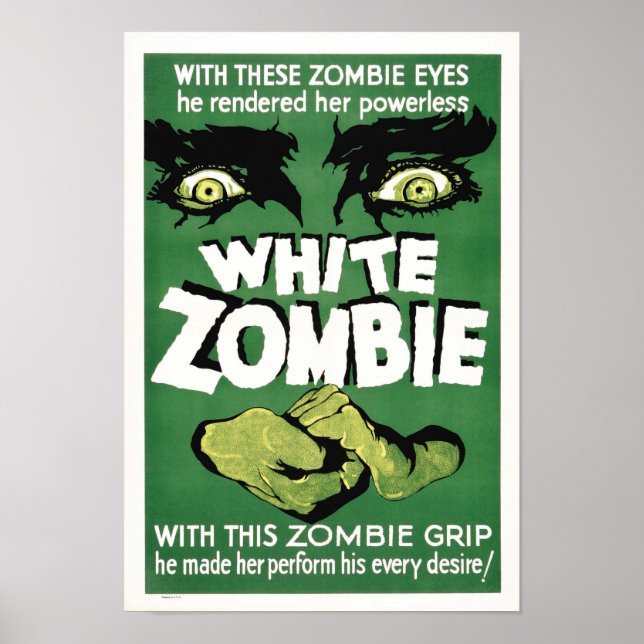 White Zombie Monster Movie Poster (Front)