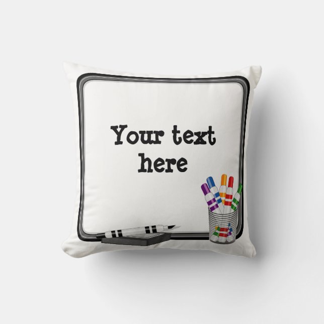 Whiteboard Decor, Customize the text Throw Pillow (Front)