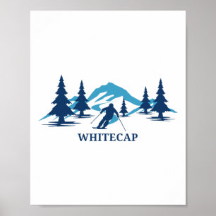Whitecap Wisconsin Ski Resort Skiing Skier Poster