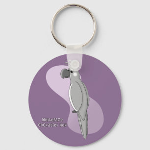 Whiteface Cockatiel Hen Keychain