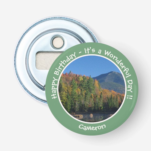 Whiteface Mountain, Adirondack Autumn Party Items Bottle Opener (Front)