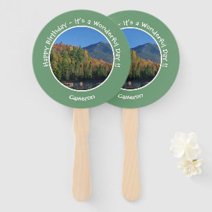 Whiteface Mountain, Adirondack Autumn Party Items Hand Fan