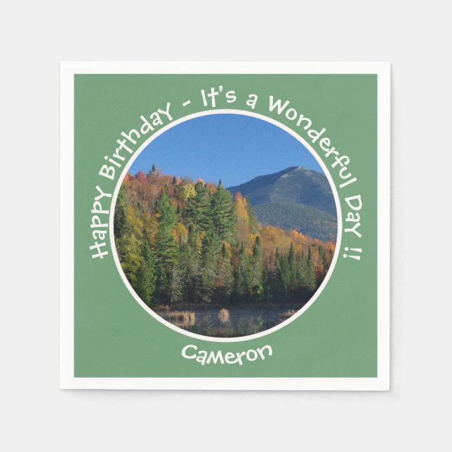 Whiteface Mountain, Adirondack Autumn Party Items Napkin (Front)