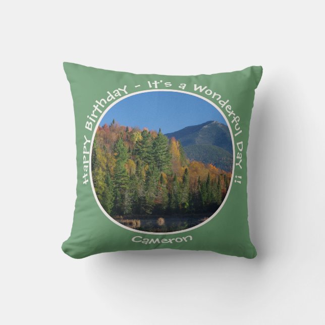 Whiteface Mountain, Adirondack Autumn Party Items Throw Pillow (Front)