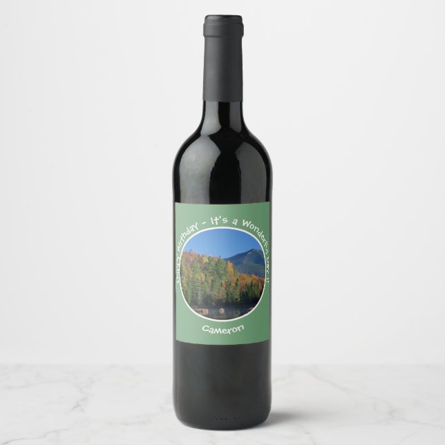 Whiteface Mountain, Adirondack Autumn Party Items Wine Label (Front)