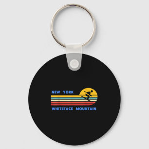 Whiteface Mountain New York Skiing Skier Ski Retro Keychain