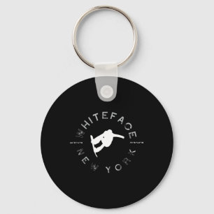 Whiteface Mountain New York Vintage Retro Snowboar Keychain