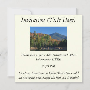 Whiteface Mountain over Little Cherrypatch Pond Invitation