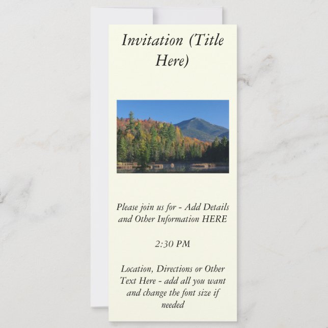 Whiteface Mountain over Little Cherrypatch Pond Invitation (Front)