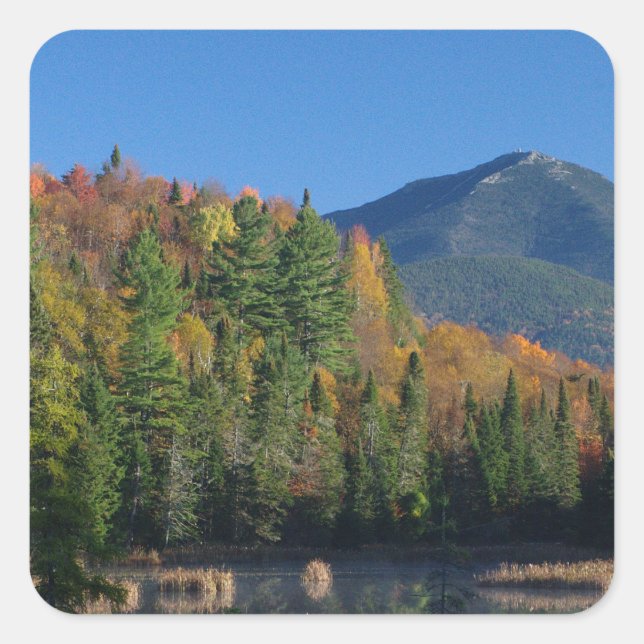 Whiteface Mountain over Little Cherrypatch Pond Square Sticker (Front)