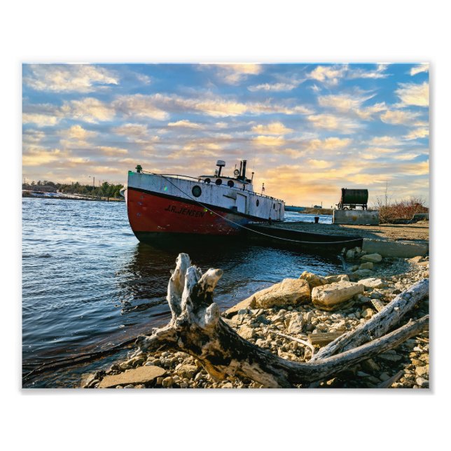 Whitefish Boat Along Lake Michigan Photo Print (Front)