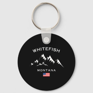 Whitefish Montana Ski Resort Rocky Mountains Skiin Keychain