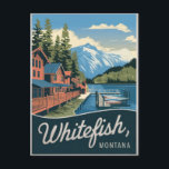 Whitefish Montana Vintage Postcard<br><div class="desc">Capture the rustic charm of Whitefish, Montana, with this vintage-style postcard. Nestled in the Rocky Mountains, Whitefish is known for its stunning landscapes, outdoor adventures, and cozy mountain-town atmosphere. This design evokes nostalgia and celebrates the natural beauty and vibrant spirit of this beloved destination. Perfect for collectors, travelers, or as...</div>