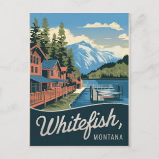 Whitefish Montana Vintage Postcard