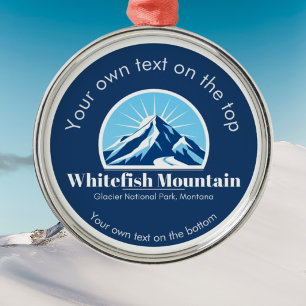 Whitefish Mountain Montana ski resort medal Metal Ornament