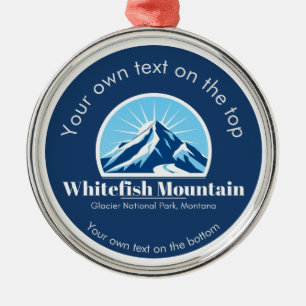 Whitefish Mountain Montana ski resort medal Metal Ornament
