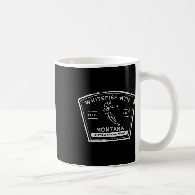 Whitefish Mountain Montana Snow Skiing  Coffee Mug (Right)