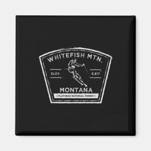 Whitefish Mountain Montana Snow Skiing  Magnet