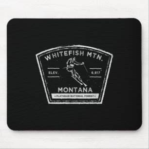 Whitefish Mountain Montana Snow Skiing Mouse Pad