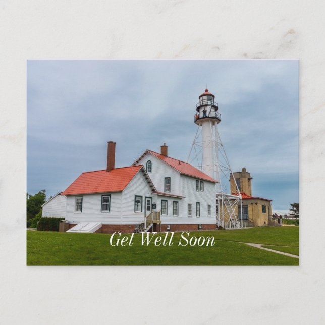 Whitefish Point Lighthouse Get Well Soon Postcard (Front)