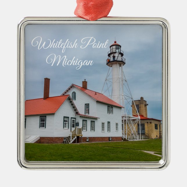 Whitefish Point Lighthouse Metal Ornament (Front)