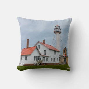 Whitefish Point Lighthouse Throw Pillow