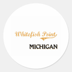 Whitefish Point Michigan Classic Round Sticker