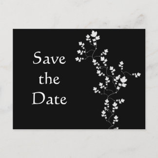 whiteflowers, Save the Date Announcement Postcard