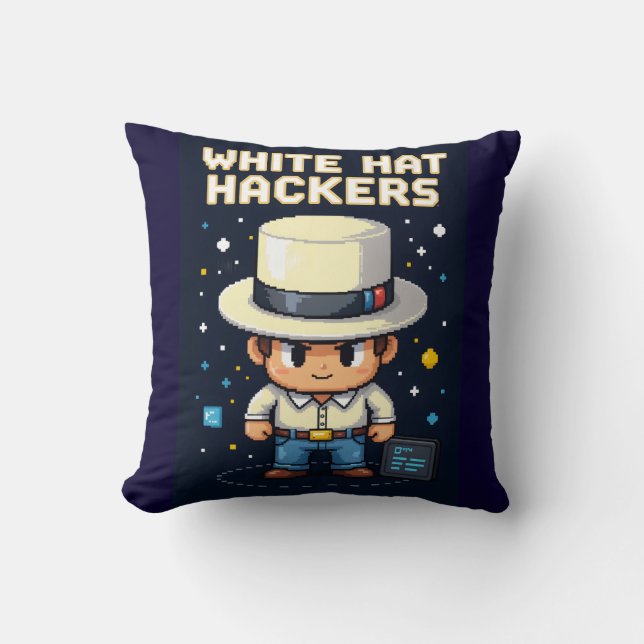 WhiteHat HacKer Throw Pillow (Front)