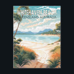 Whitehaven Beach Queensland Australia Travel Art Postcard<br><div class="desc">Whitehaven Beach vector art design. Whitehaven Beach is on Whitsunday Island,  Queensland,  Australia.</div>