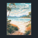 Whitehaven Beach Queensland Australia Travel Art Postcard<br><div class="desc">Whitehaven Beach vector art design. Whitehaven Beach is on Whitsunday Island,  Queensland,  Australia.</div>