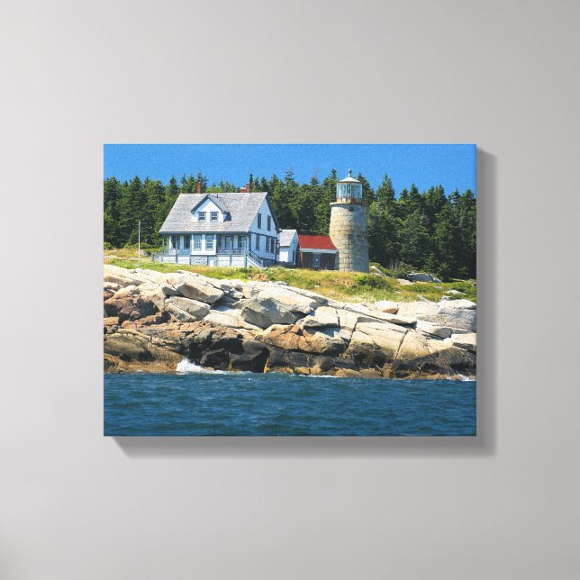 Whitehead Island Lighthouse Maine Toile enveloppée (Recto)