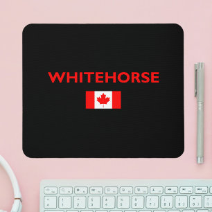 Whitehorse Canada Canadian Flag Dark Colour Mouse Pad