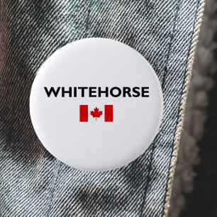 Whitehorse Canada Canadian Flag Light-Colour 2 Inch Round Button