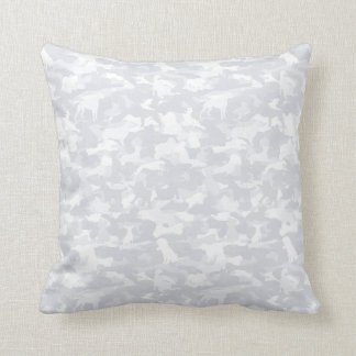 Whiteout Dog & Bone Camo Printed Throw Pillow