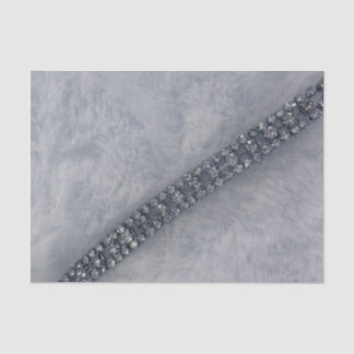 Whiter Faux Fur and Diamonds Tissue Paper