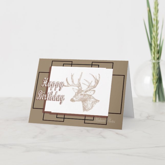 Whitetail Bday-customize Thank You Card (Front)