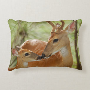 Whitetail Buck And Fawn Bonding Accent Pillow