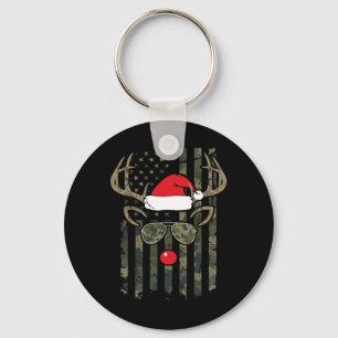 Whitetail Buck Bow Hunter Camo Funny Deer Hunting Keychain