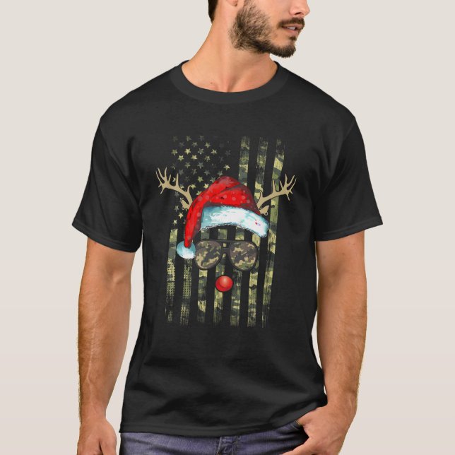 Whitetail Buck Bow Hunter Camo Funny Deer Hunting  T-Shirt (Front)