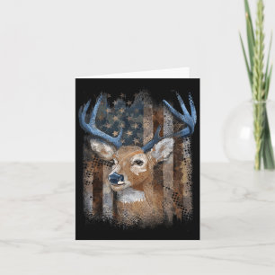 Whitetail Buck Deer Hunting American Flag Buck Hun Card