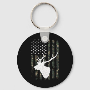 Whitetail Buck Deer Hunting Shirt American Vintage Keychain