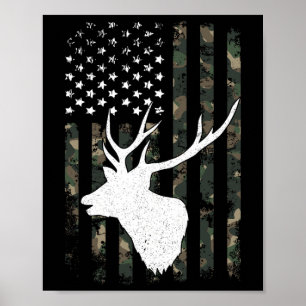 Whitetail Buck Deer Hunting Shirt American Vintage Poster