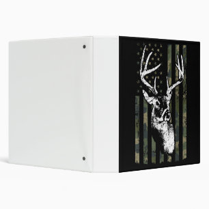 Whitetail Buck Deer Hunting USA Camouflage America Binder