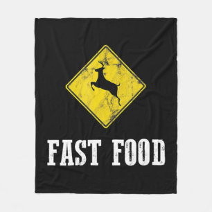 Whitetail Buck Fun Deer Hunting Season Fast Food H Fleece Blanket