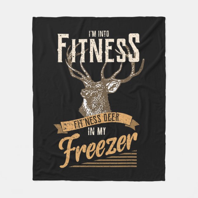 Whitetail Buck Fun Deer Hunting Season I'm Into Fi Fleece Blanket (Front)