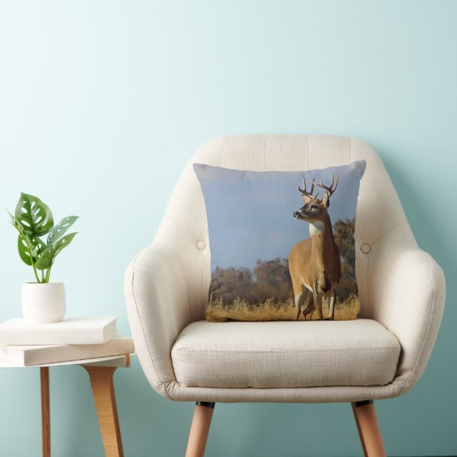 Whitetail Buck Throw Pillow (Chair)