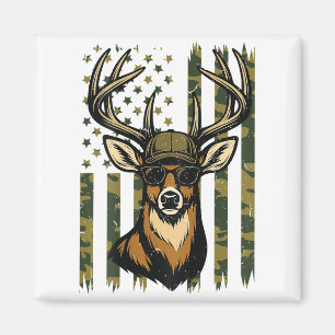 Whitetail Buck Youth Boy Deer Hunting Camo America Magnet