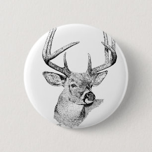 Whitetail Deer 2 Inch Round Button