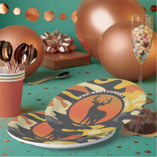 Whitetail Deer and Camo Paper Plate